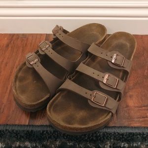 Brown 3-Strap Birkenstocks, size 38 (size 8)